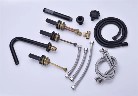 Five-Piece Roman Tub Faucet Brass Mixer Taps Black Finish